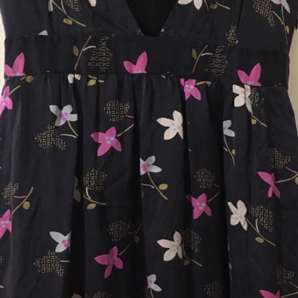 Free People Deep V-neck Silk Tule Floral Dress - Picture 4 of 8